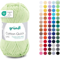 Gründl Laine Cotton Quick uni - laine fine pour crocheter - fil à tricoter – fil à crocheter – brillant et doux pour la peau – 1