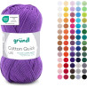 Gründl Laine Cotton Quick uni - laine fine pour crocheter - fil à tricoter – fil à crocheter – brillant et doux pour la peau – 1