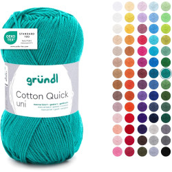 Gründl Laine Cotton Quick uni - laine fine pour crocheter - fil à tricoter – fil à crocheter – brillant et doux pour la peau – 1