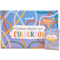 Gründl Laine Cotton Quick uni valise de 70 couleurs avec instructions - laine fine pour crocheter - fil à tricoter - doux pour l