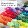 Gründl Laine Cotton Quick uni valise de 70 couleurs avec instructions - laine fine pour crocheter - fil à tricoter - doux pour l