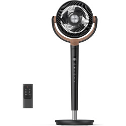 DREO ventilateur sur pied silencieux 20 dB avec oscillation omnidirectionnelle 120°+120°, portée du vent 26 m, débit d’air 1615 