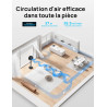 DREO ventilateur sur pied silencieux 20 dB avec oscillation omnidirectionnelle 120°+120°, portée du vent 26 m, débit d’air 1615 