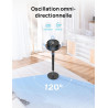 DREO ventilateur sur pied silencieux 20 dB avec oscillation omnidirectionnelle 120°+120°, portée du vent 26 m, débit d’air 1615 
