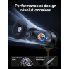 DREO ventilateur sur pied silencieux 20 dB avec oscillation omnidirectionnelle 120°+120°, portée du vent 26 m, débit d’air 1615 