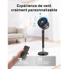 DREO ventilateur sur pied silencieux 20 dB avec oscillation omnidirectionnelle 120°+120°, portée du vent 26 m, débit d’air 1615 