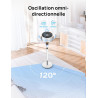 DREO ventilateur sur pied silencieux 20 dB avec oscillation omnidirectionnelle 120°+120°, portée du vent 26 m, débit d’air 1615 