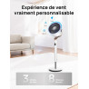 DREO ventilateur sur pied silencieux 20 dB avec oscillation omnidirectionnelle 120°+120°, portée du vent 26 m, débit d’air 1615 