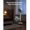 DREO ventilateur sur pied silencieux 20 dB avec oscillation omnidirectionnelle 120°+120°, portée du vent 26 m, débit d’air 1615 