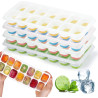 4 Pièces bacs à glaçons en silicone avec couvercle,Moule à Glaçons,Certifié LFGB - Sans BPA,bacs à glaçons carrés faciles à reti