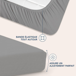 Dreamzie Drap Housse 80x200 Bonnet 35 cm pour Matelas Épais (Adapté Aussi 80x190) - 100% Microfibre - Anthracite, Certifié sans 