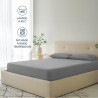Dreamzie Drap Housse 80x200 Bonnet 35 cm pour Matelas Épais (Adapté Aussi 80x190) - 100% Microfibre - Anthracite, Certifié sans 