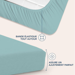 Dreamzie Drap Housse 140x190/200 Bonnet 35 cm pour Matelas Épais - 100% Microfibre - Aqua, Certifié sans Produits Chimiques (Oek