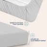 Dreamzie Drap Housse 140x190/200 Bonnet 35 cm pour Matelas Épais - 100% Microfibre - Gris, Certifié sans Produits Chimiques (Oek