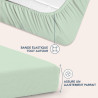 Dreamzie Drap Housse 140x190/200 Bonnet 35 cm pour Matelas Épais - 100% Microfibre - Vert Clair, Certifié sans Produits Chimique