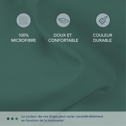 Dreamzie Drap Housse 140x190/200 Bonnet 35 cm pour Matelas Épais - 100% Microfibre - Vert Pétrole, Certifié sans Produits Chimiq