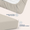 Dreamzie drap housse 80x200 bonnet 35 cm pour matelas épais (adapté aussi 80x190) - 100% microfibre - beige, certifié sans produ