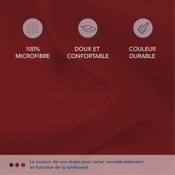 Dreamzie Drap Housse 90x200 Bonnet 35 cm pour Matelas Épais - 100% Microfibre - Bordeaux, Certifié sans Produits Chimiques (Oeko