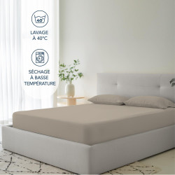 Dreamzie Drap Housse 90x200 Bonnet 35 cm pour Matelas Épais (Adapté Aussi 90x190) - 100% Microfibre - Lin, Certifié sans Produit