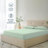 Dreamzie Drap Housse 90x200 Bonnet 35 cm pour Matelas Épais (Adapté Aussi 90x190) - 100% Microfibre - Vert Clair, Certifié sans 
