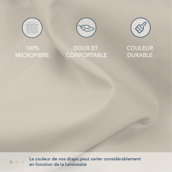 Dreamzie drap housse 100x200 bonnet 35 cm pour matelas épais - 100% microfibre - beige, certifié sans produits chimiques (oeko t