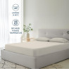 Dreamzie drap housse 100x200 bonnet 35 cm pour matelas épais - 100% microfibre - beige, certifié sans produits chimiques (oeko t