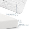 Dreamzie Drap Housse 100 x 200 Bonnet 35 cm pour Matelas Épais - 100% Microfibre - Blanc cassé, Certifié sans Produits Chimiques