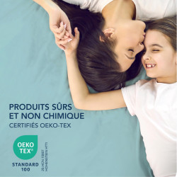 Dreamzie Drap Housse 120x200 Bonnet 35 cm pour Matelas Épais - 100% Microfibre - Aqua, Certifié sans Produits Chimiques (Oeko TE