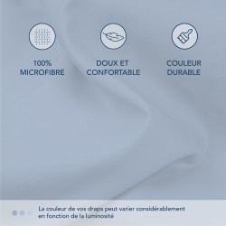Dreamzie Drap Housse 120x200 Bonnet 35 cm pour Matelas Épais - 100% Microfibre - Bleu, Certifié sans Produits Chimiques (Oeko TE