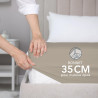 Dreamzie Drap Housse 120x200 Bonnet 35 cm pour Matelas Épais - 100% Microfibre - Lin, Certifié sans Produits Chimiques (Oeko TEX