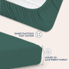 Dreamzie Drap Housse 120x200 Bonnet 35 cm pour Matelas Épais - 100% Microfibre - Vert Pétrole, Certifié sans Produits Chimiques 