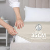 Dreamzie drap housse 160 x 200 bonnet 35 cm pour matelas épais - 100% microfibre - beige, certifié sans produits chimiques (oeko