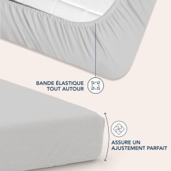 Dreamzie Drap Housse 160 x 200 Bonnet 35 cm pour Matelas Épais - 100% Microfibre - Gris, Certifié sans Produits Chimiques (Oeko 