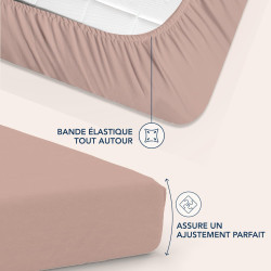 Dreamzie Drap Housse 160 x 200 Bonnet 35 cm pour Matelas Épais - 100% Microfibre - Rose Clair, Certifié sans Produits Chimiques 