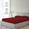 Dreamzie Drap Housse 180x200 Bonnet 35 cm pour Matelas Épais - 100% Microfibre - Bordeaux, Certifié sans Produits Chimiques (Oek