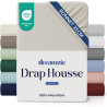 Dreamzie drap housse 200x200 bonnet 35 cm pour matelas épais - 100% microfibre - beige, certifié sans produits chimiques (oeko t