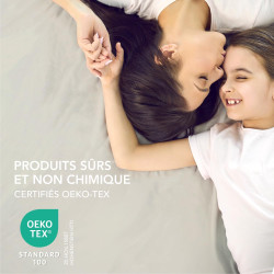 Dreamzie drap housse 200x200 bonnet 35 cm pour matelas épais - 100% microfibre - beige, certifié sans produits chimiques (oeko t