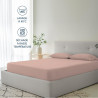Dreamzie Drap Housse 200x200 Bonnet 35 cm pour Matelas Épais - 100% Microfibre - Rose Clair, Certifié sans Produits Chimiques (O