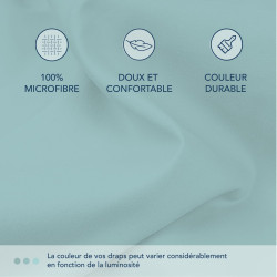 Dreamzie Drap Housse 135x190/200 Bonnet 35 cm pour Matelas Épais - 100% Microfibre - Aqua, Certifié sans Produits Chimiques (Oek