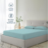 Dreamzie Drap Housse 135x190/200 Bonnet 35 cm pour Matelas Épais - 100% Microfibre - Aqua, Certifié sans Produits Chimiques (Oek