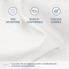 Dreamzie Drap Housse 135 x 190/200 Bonnet 35 cm pour Matelas Épais - 100% Microfibre - Blanc cassé, Certifié sans Produits Chimi