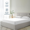 Dreamzie Drap Housse 135 x 190/200 Bonnet 35 cm pour Matelas Épais - 100% Microfibre - Blanc cassé, Certifié sans Produits Chimi