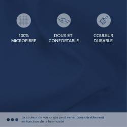 Dreamzie Drap Housse 90x190 Bonnet 35 cm pour Matelas Épais - 100% Microfibre - Bleu Foncé, Certifié sans Produits Chimiques (Oe