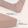 Dreamzie Drap Housse 90x190 Bonnet 35 cm pour Matelas Épais - 100% Microfibre - Rose Clair, Certifié sans Produits Chimiques (Oe
