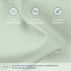 Dreamzie Drap Housse 90x190 Bonnet 35 cm pour Matelas Épais - 100% Microfibre - Vert Clair, Certifié sans Produits Chimiques (Oe