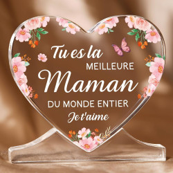 Cadeau Fete des Meres, Cadeau Anniversaire Maman, Acrylique Heart Type Décoration Cadeau pour Maman, Cadeaux de Fête des Mères e