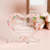 Cadeau Fete des Meres, Cadeau Anniversaire Maman, Acrylique Heart Type Décoration Cadeau pour Maman, Cadeaux de Fête des Mères e