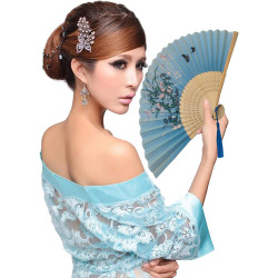 Kibon Éventails pliants, éventails en bambou avec pampille pour cadeaux d'anniversaire, danse, cosplay, fête de mariage, décorat
