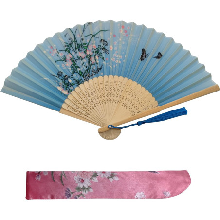 Kibon Éventails pliants, éventails en bambou avec pampille pour cadeaux d'anniversaire, danse, cosplay, fête de mariage, décorat