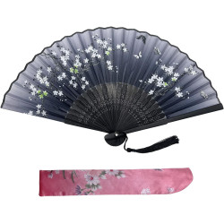 Kibon Éventails pliants, éventails en bambou avec pampille pour cadeaux d'anniversaire, danse, cosplay, fête de mariage, décorat